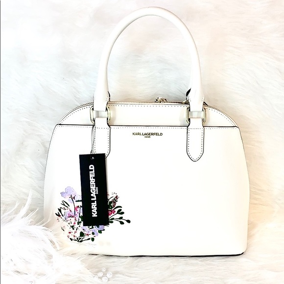 Karl Lagerfeld Handbags - 🏷New KARL LAGERFELD🏷 FLORAL WHITE DOME SATCHEL